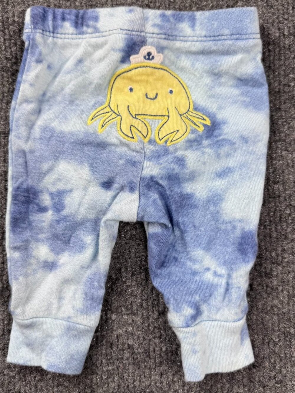 Carter's Newborn Blue Tie-Dye Crab Bum Baby Pants NB